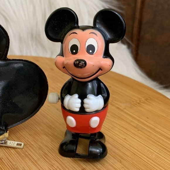 Disney Mickey Mouse Bundle Vintage Coin Purse, Baseball & Windup Toy - Picture 8 of 17